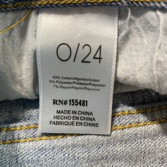 SIMPLE SOCIETY Denim Shorts Distressed Button Fly Raw Hem Y2K Womens 0 24 Blue - Picture 5 of 10